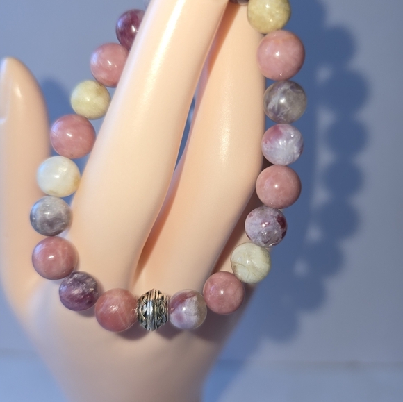 8mm Unicorn and Pink Opal Bracelet - Picture 2 of 9